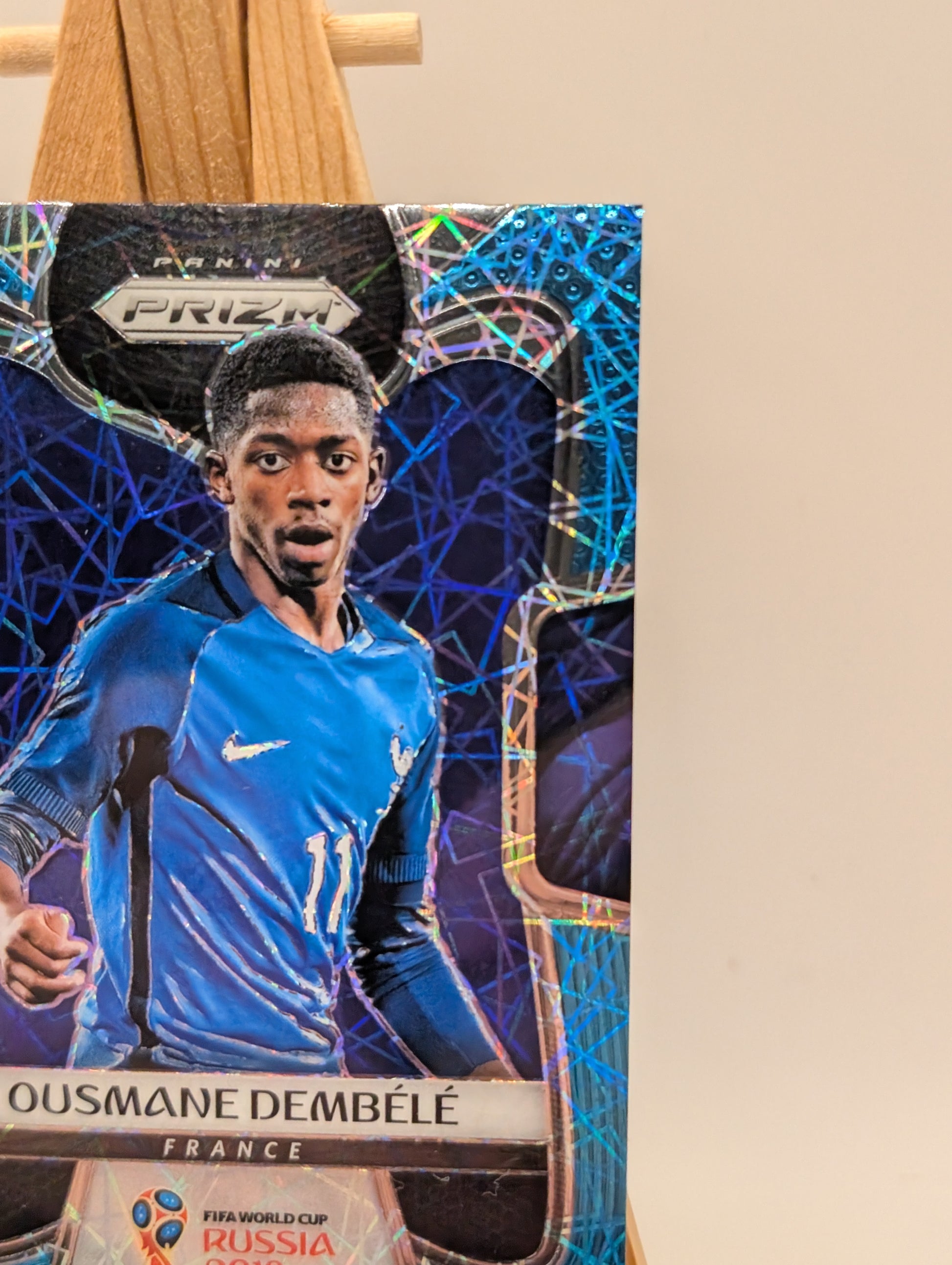 2018 Panini Prizm World Cup #85 Ousmane Dembele Light Blue Lazer #/125 France