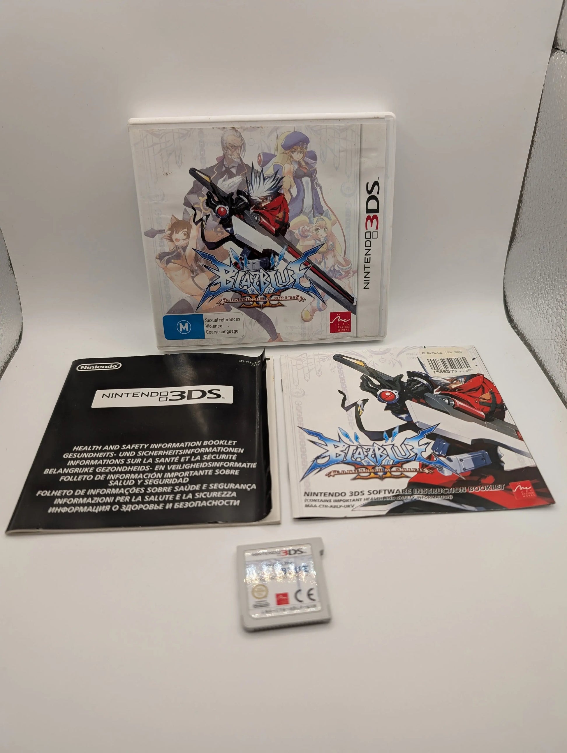 BlazBlue Continuum Shift II PAL Nintendo 3DS Used, Manual, Game, Case FRENLY BRICKS - Open 7 Days