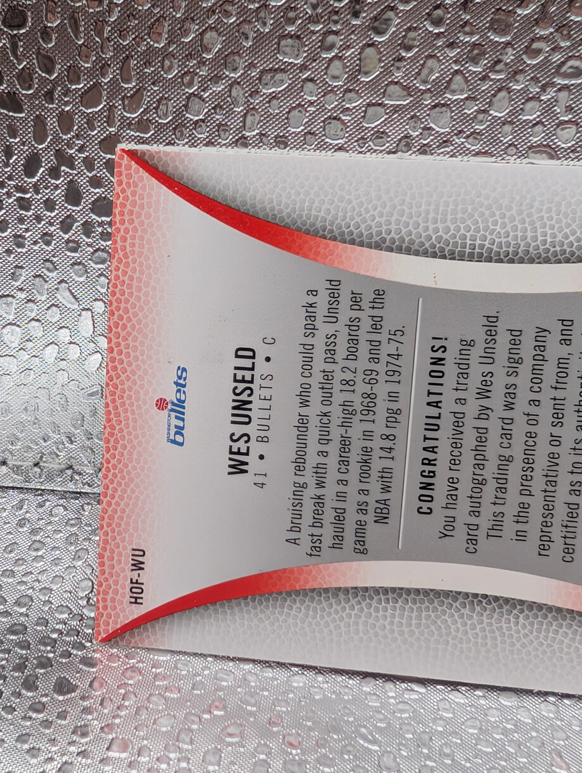 2008-09 Hot Prospects Fleer Wes Unseld Road to Springfield 5/5 Autograph FRENLY BRICKS - Open 7 Days