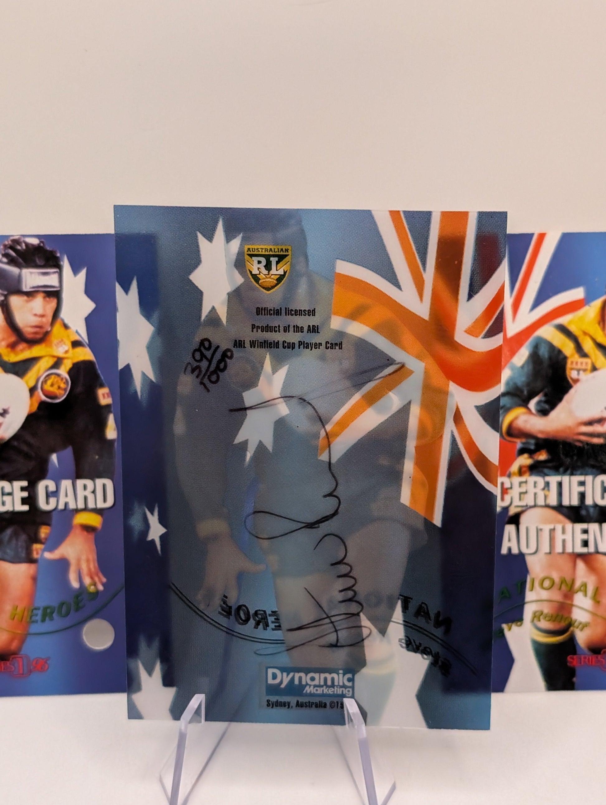 1996 Dynamic Rugby League National Heroes NH5 Steve Renouf Redemption/Auto/Cert FRENLY BRICKS - Open 7 Days
