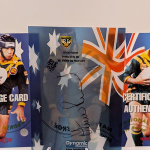 1996 Dynamic Rugby League National Heroes NH5 Steve Renouf Redemption/Auto/Cert FRENLY BRICKS - Open 7 Days