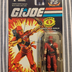 HASBRO 2007 GI Joe 25th Anniversary COBRA RED NINJA The Enemy Action Figure MOC FRENLY BRICKS - Open 7 Days