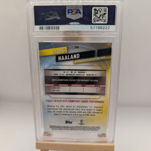 2019-20 Topps Finest Ucl Erling Haaland Refractor Rc #116 SP PSA 9 FRENLY BRICKS - Open 7 Days