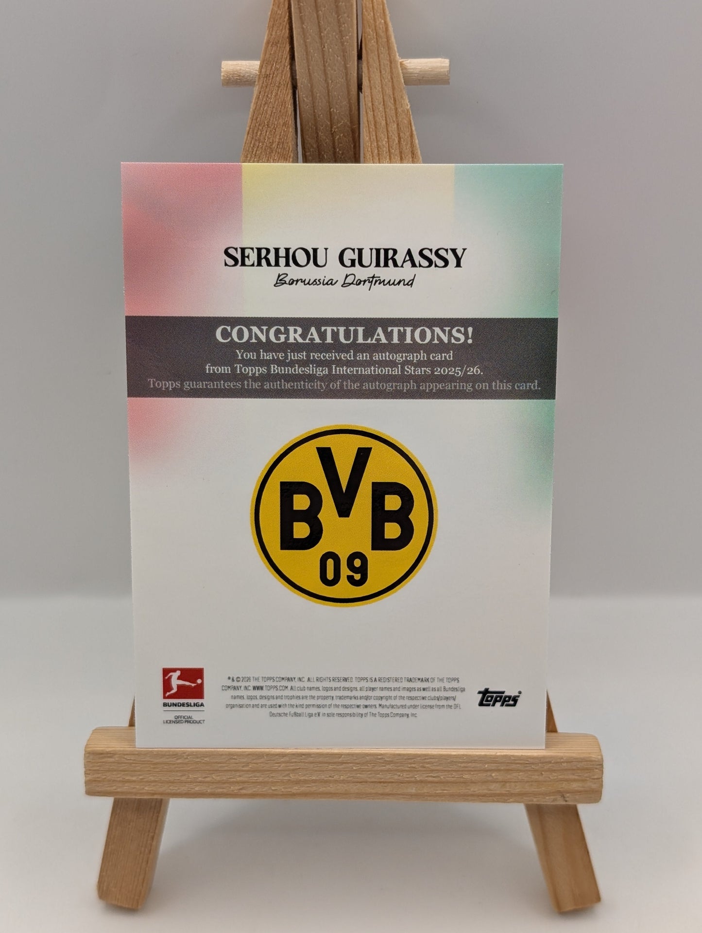 2025-26 Topps International Stars Bundesliga Serhou Guirassy Blue Auto #/99 FRENLY BRICKS - Open 7 Days