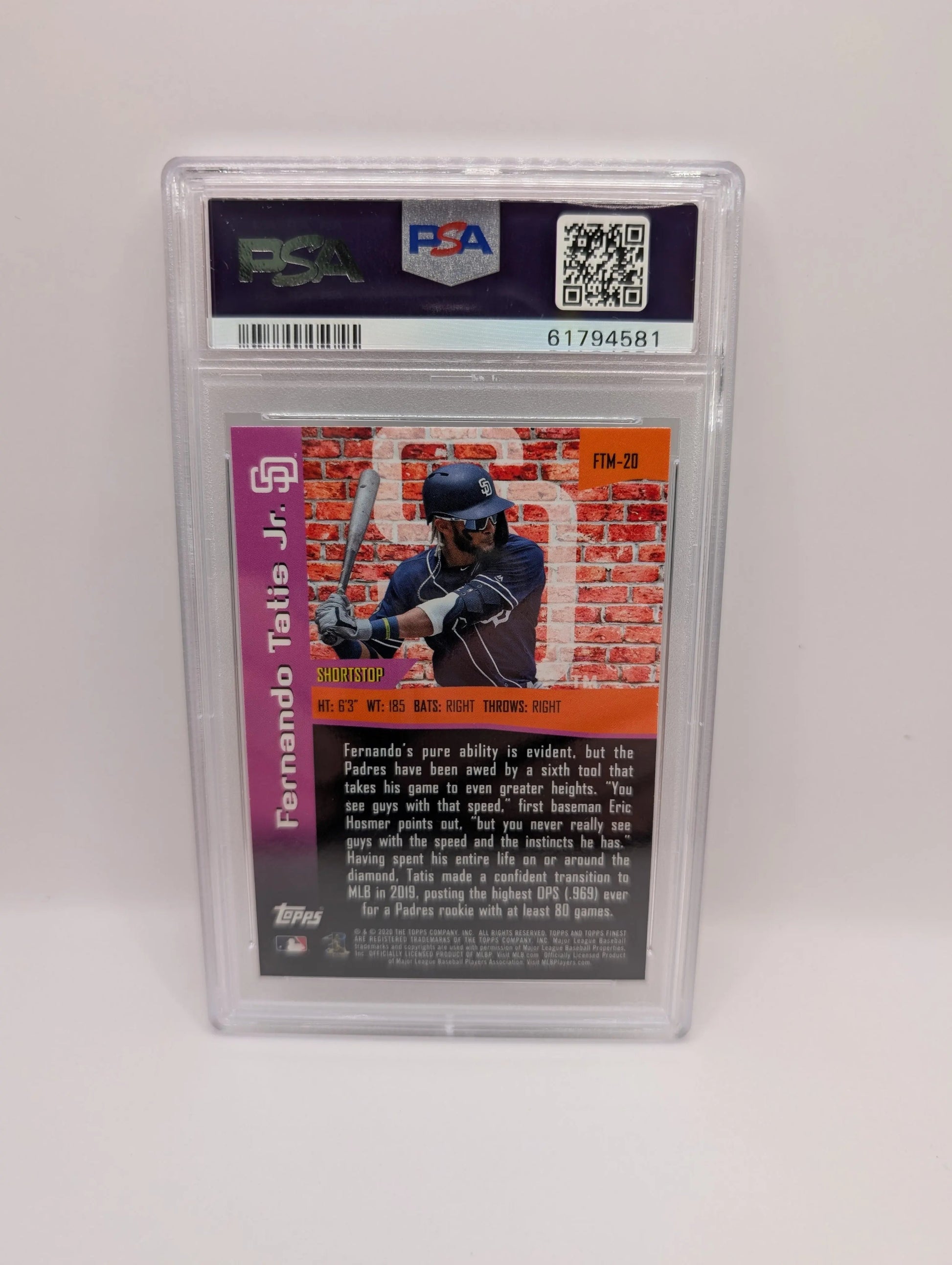 FERNANDO TATIS JR 2020 Topps Finest The Man #20 PSA MINT 10 FRENLY BRICKS - Open 7 Days