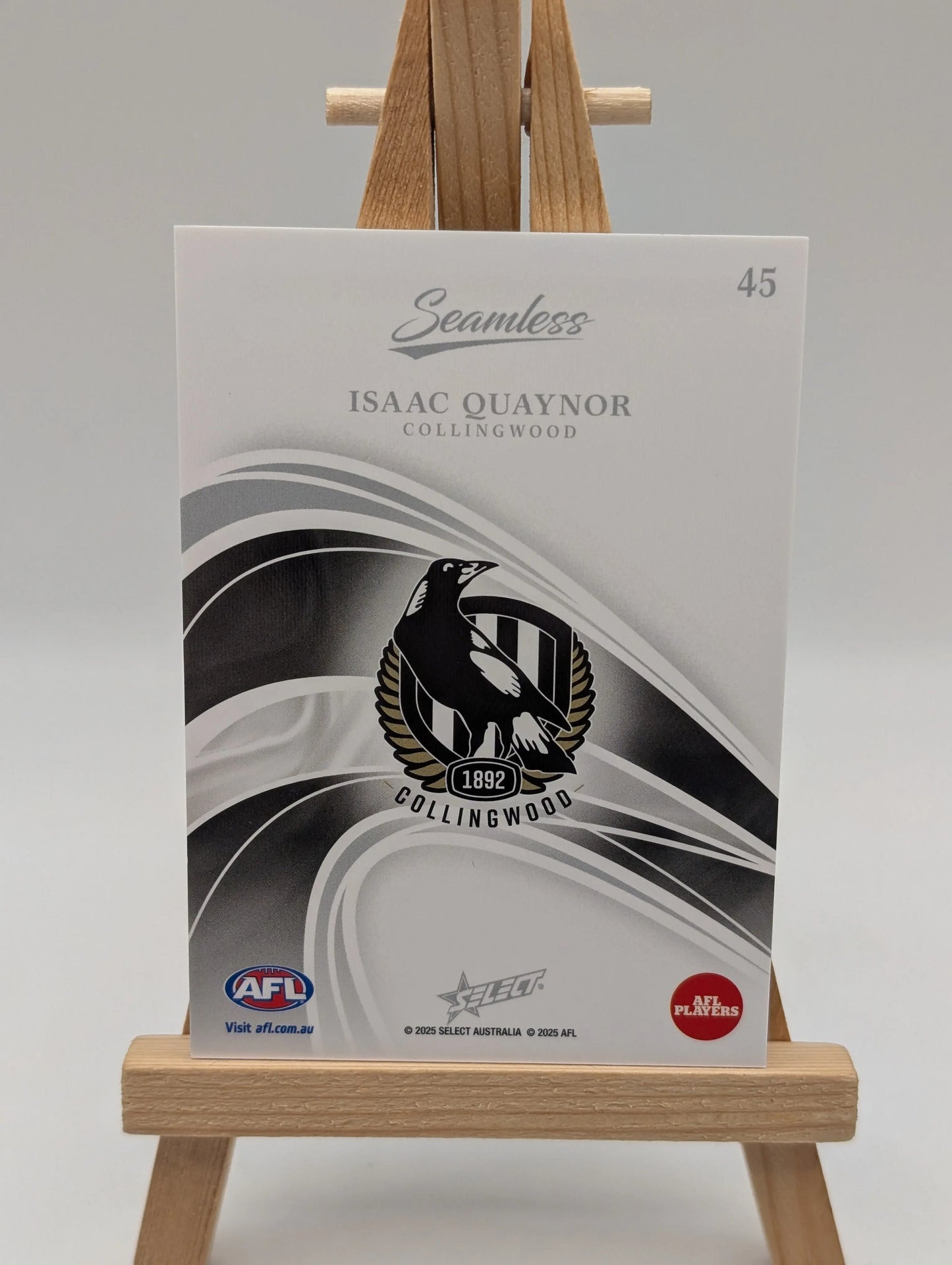 2025 AFL Select Seamless Base ISAAC QUAYNOR /95 Collingwood FRENLY BRICKS - Open 7 Days