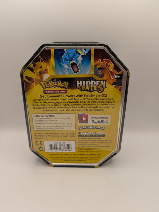 Pokemon TCG: Hidden Fates RAICHU-GX Collector's Tin Brand New & Sealed FRENLY BRICKS - Open 7 Days