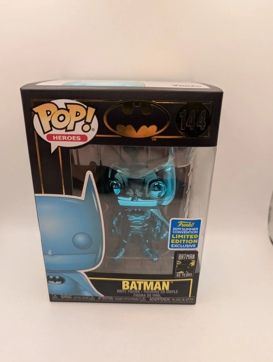 Batman 144 Blue Chrome 2019 Summer Con 80 Years DC Funko Pop Vinyl FRENLY BRICKS - Open 7 Days