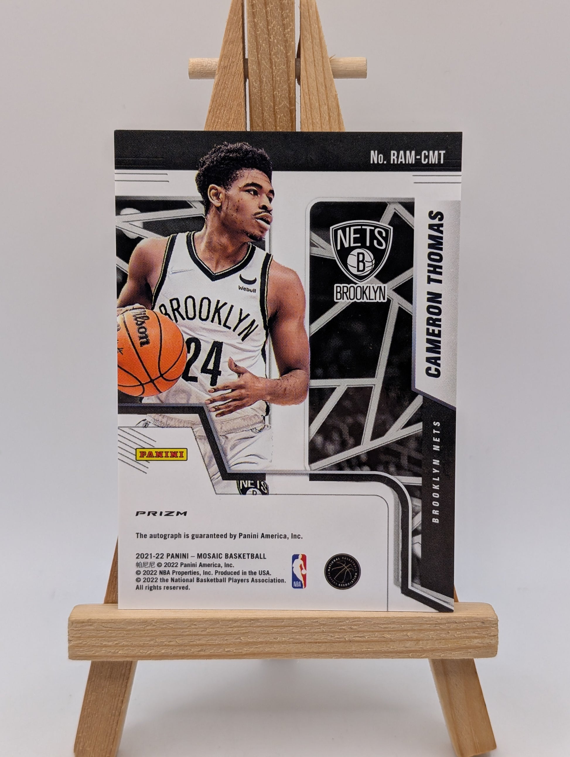 2021-22 Panini Mosaic Autos Choice Red & Yellow Fusion CAMERON THOMAS