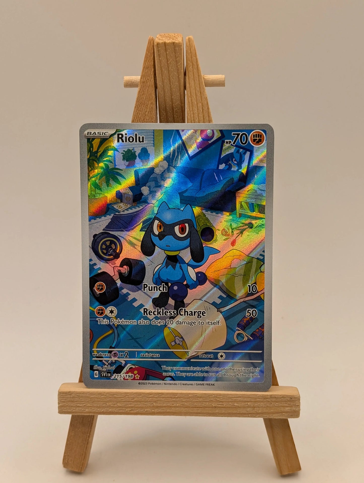 Riolu 215/198 Scarlet & Violet Base - Illustration Rare Pokemon Trading Card FRENLY BRICKS - Open 7 Days