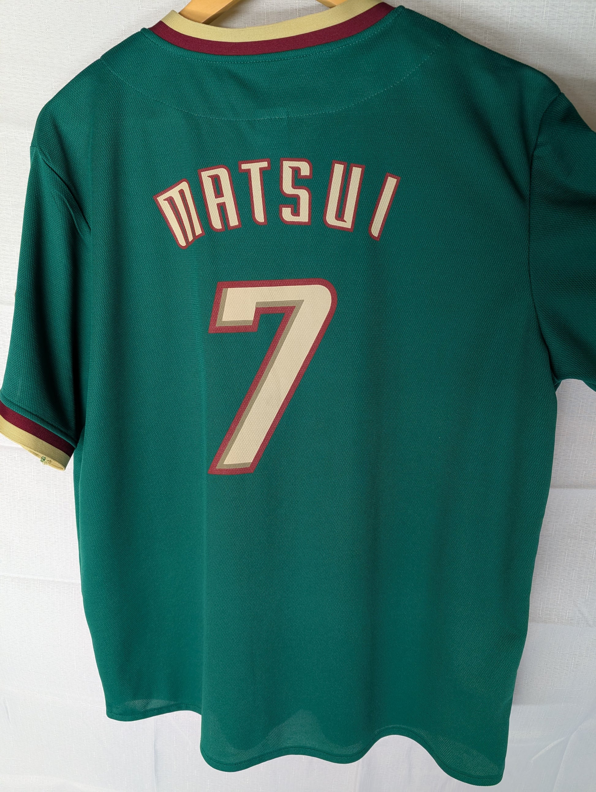 Nippon Baseball Tohoku Rakuten "Matsui #7" Greens Jersey Fuji Sponsor Large