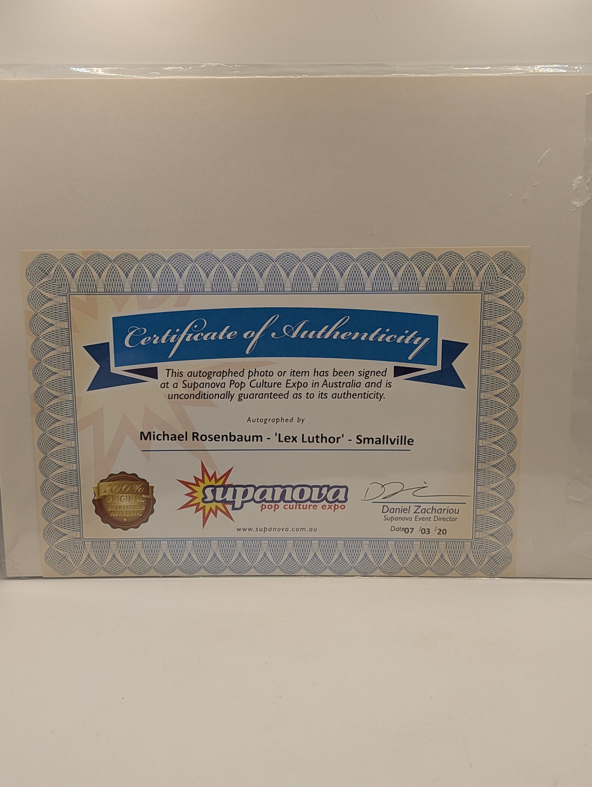 MICHAEL ROSENBAUM Signed SMALLVILLE Lex Luthor Authentic Auto Supanova FRENLY BRICKS - Open 7 Days