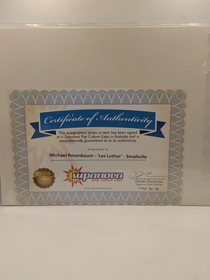 MICHAEL ROSENBAUM Signed SMALLVILLE Lex Luthor Authentic Auto Supanova FRENLY BRICKS - Open 7 Days