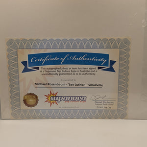 MICHAEL ROSENBAUM Signed SMALLVILLE Lex Luthor Authentic Auto Supanova FRENLY BRICKS - Open 7 Days