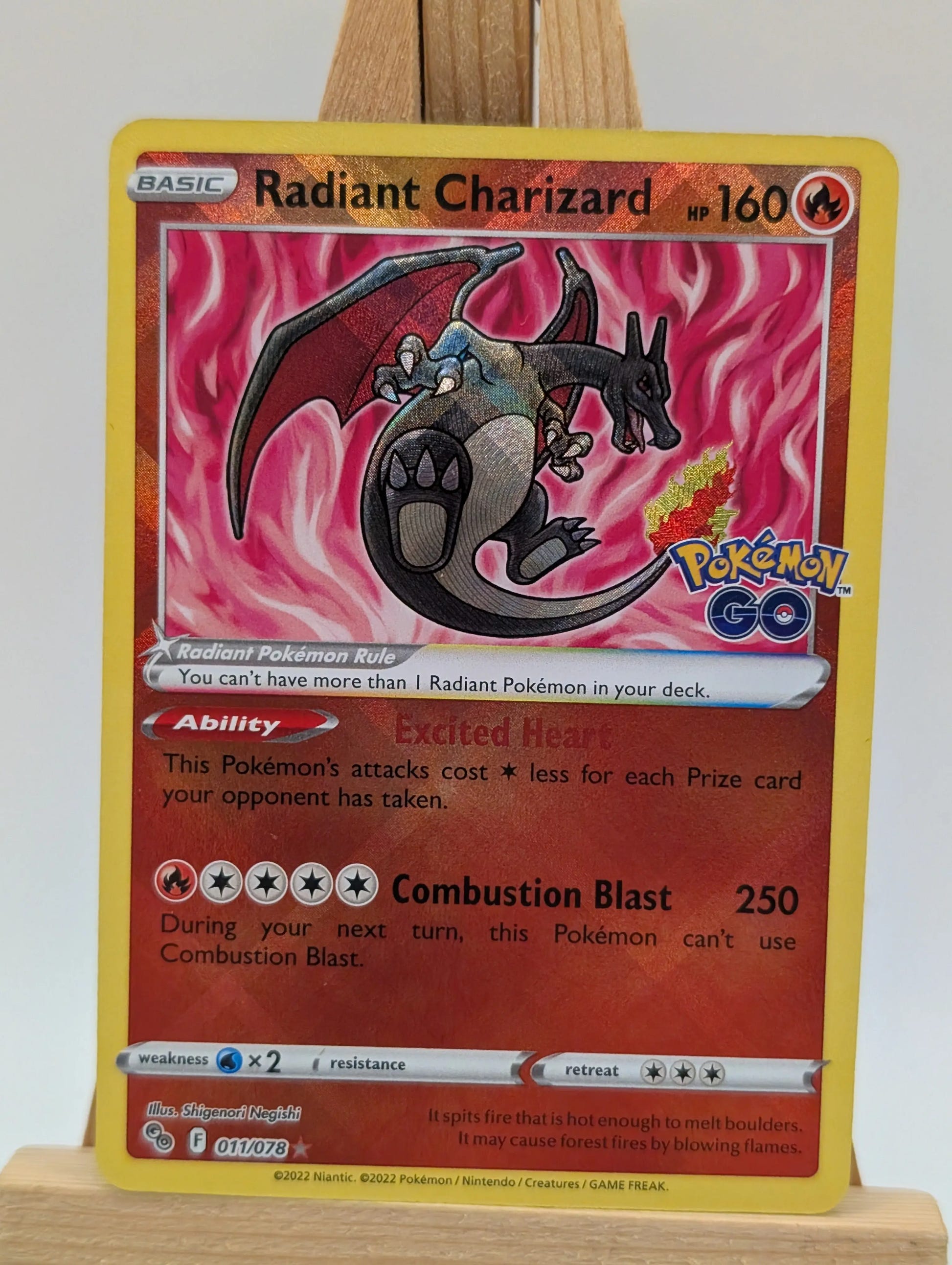 Radiant Charizard 011/078 Radiant Rare Pokemon GO Pokemon FRENLY BRICKS - Open 7 Days image 2