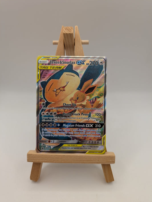 Eevee & Snorlax GX Sm169 Holo TAG TEAM Promo FRENLY BRICKS - Open 7 Days