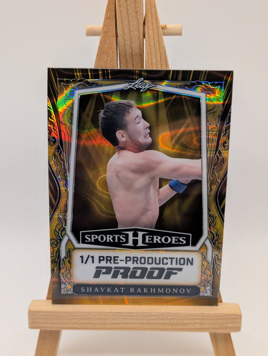 Leaf Sports Heroes Shavkat Rakhmonov Pre-Production Proof 1/1 Warrior FRENLY BRICKS - Open 7 Days