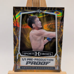 Leaf Sports Heroes Shavkat Rakhmonov Pre-Production Proof 1/1 Warrior FRENLY BRICKS - Open 7 Days