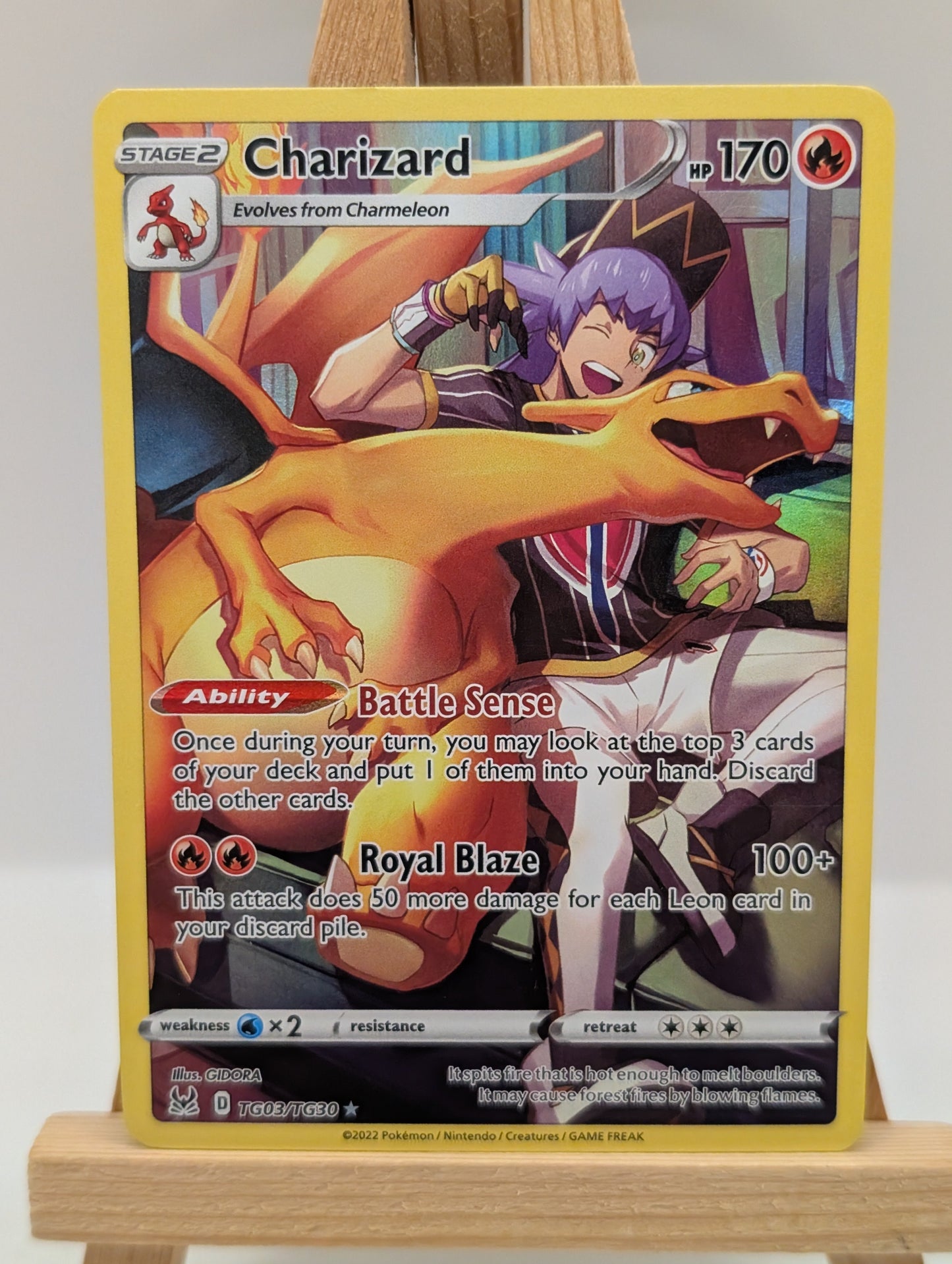 Charizard TG03/TG30 Pokemon Sword & Shield Lost Origin LP FRENLY BRICKS - Open 7 Days