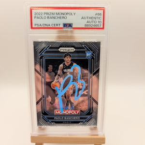 2022/23 Prizm Monopoly Rookie Signed PAOLO BANCHERO #66 Autograph PSA 10 FRENLY BRICKS - Open 7 Days