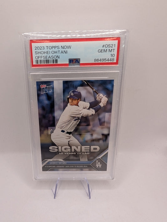 PSA 10 Shohei Ohtani 2023 Topps Now Signed 1st Dodgers Card OS21 Gem Mint FRENLY BRICKS - Open 7 Days