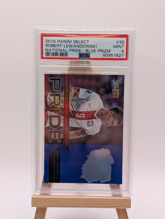 ROBERT LEWANDOWSKI 2015-16 PANINI SELECT NATIONAL PRIDE BLUE PRIZMS /299 PSA 9 FRENLY BRICKS - Open 7 Days