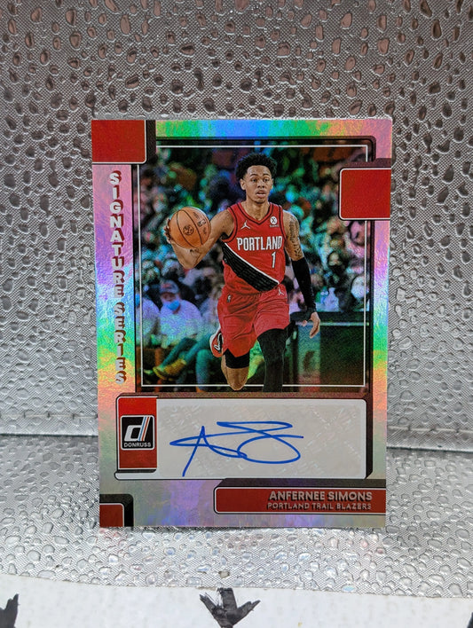 2022-23 Anfernee Simons Donruss Signature Series Auto Silver Prizm Blazers FRENLY BRICKS - Open 7 Days