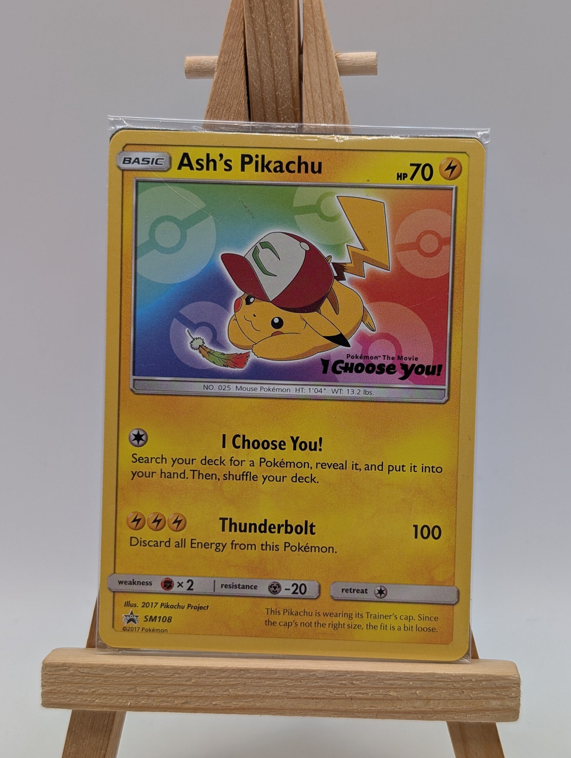 Ash's Pikachu - SM108 - SEALED - Non-Holo - SuMo Promo - Pokemon Card FRENLY BRICKS - Open 7 Days
