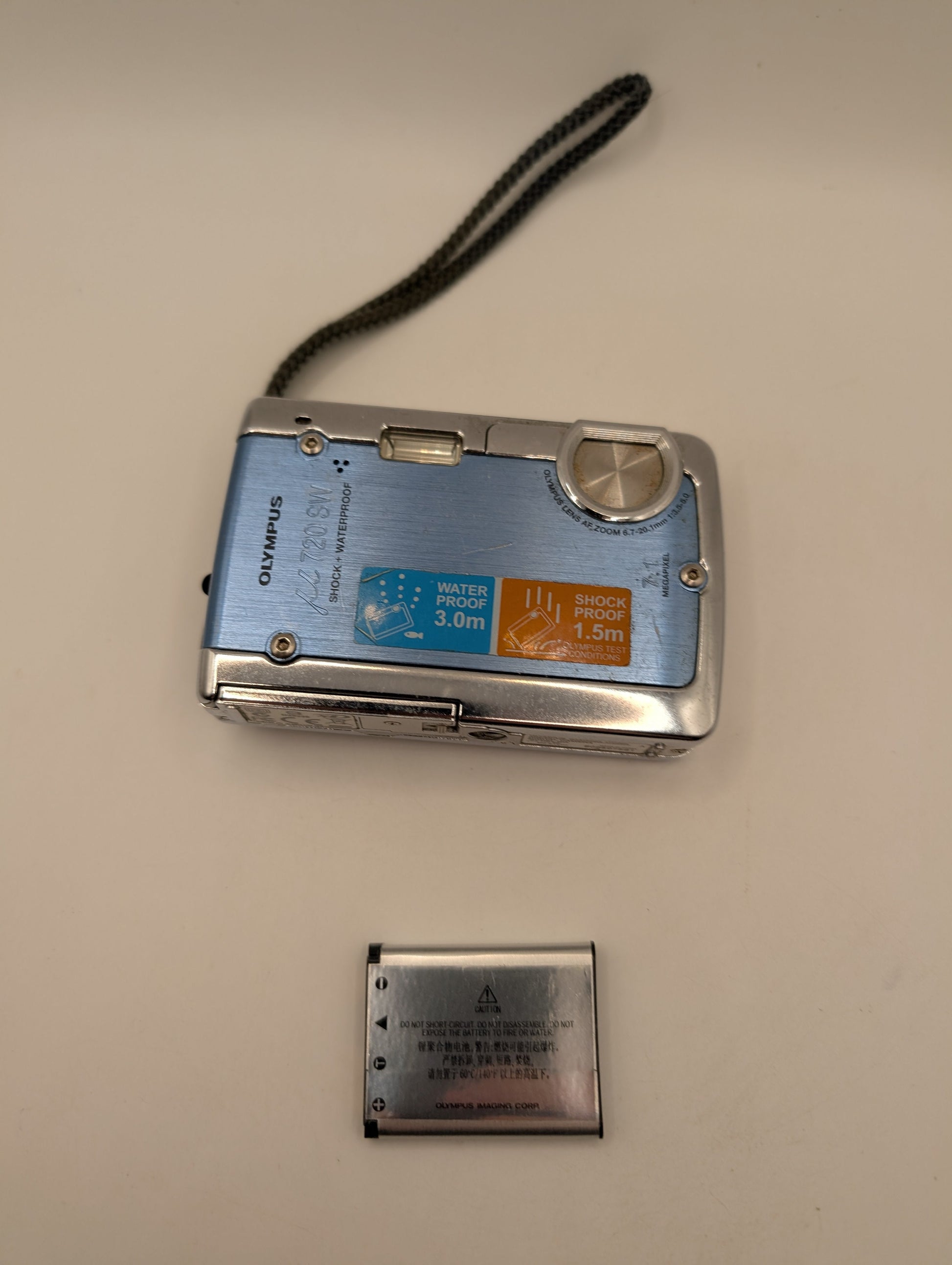 Olympus µ 720 SW 7.1 MP Digital Camera Blue/Silver - Not Working FRENLY BRICKS - Open 7 Days