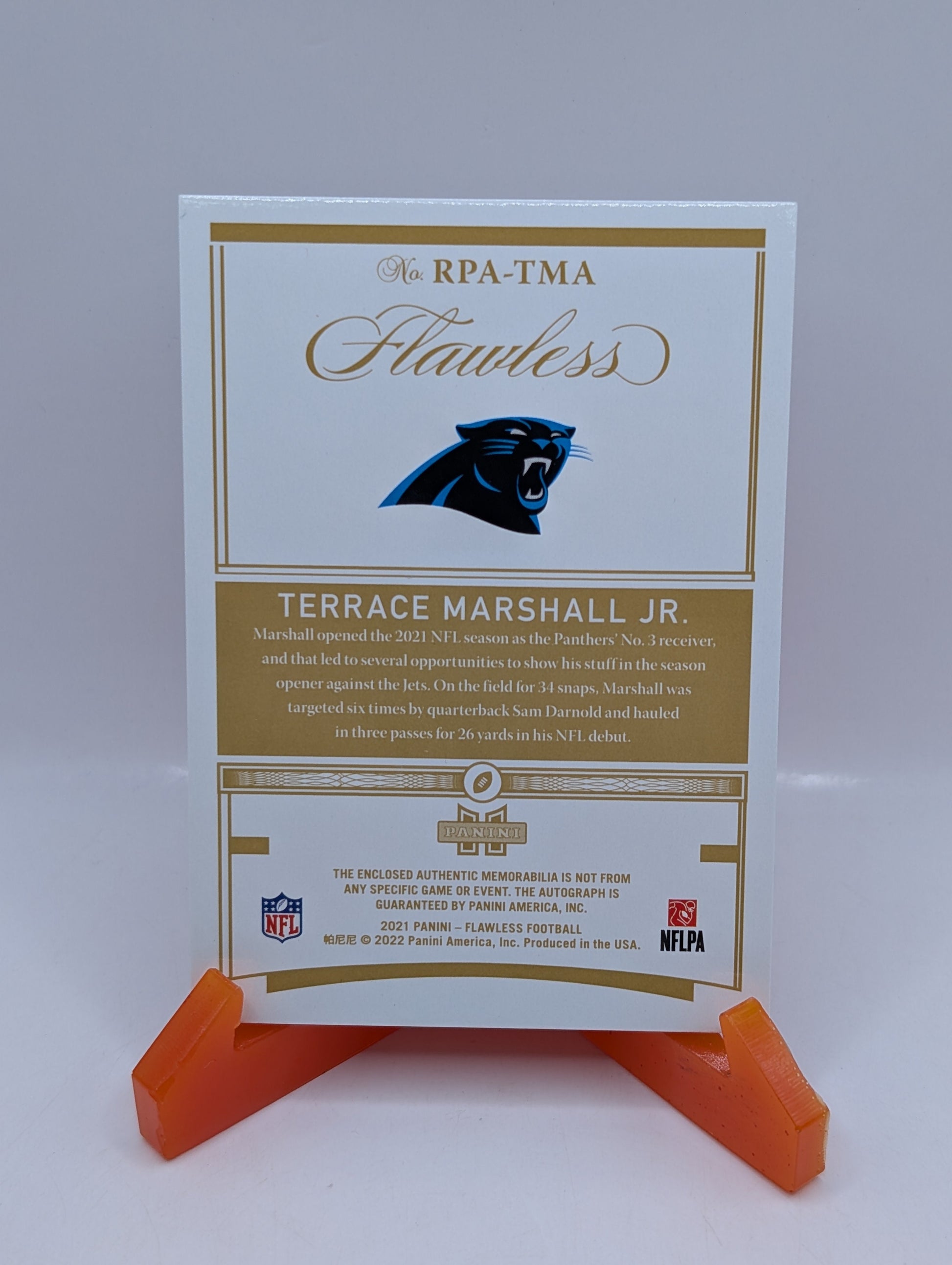 TERRACE MARSHALL JR 2021 FLAWLESS RPA ROOKIE PATCH RUBY RC AUTO /15 FRENLY BRICKS - Open 7 Days