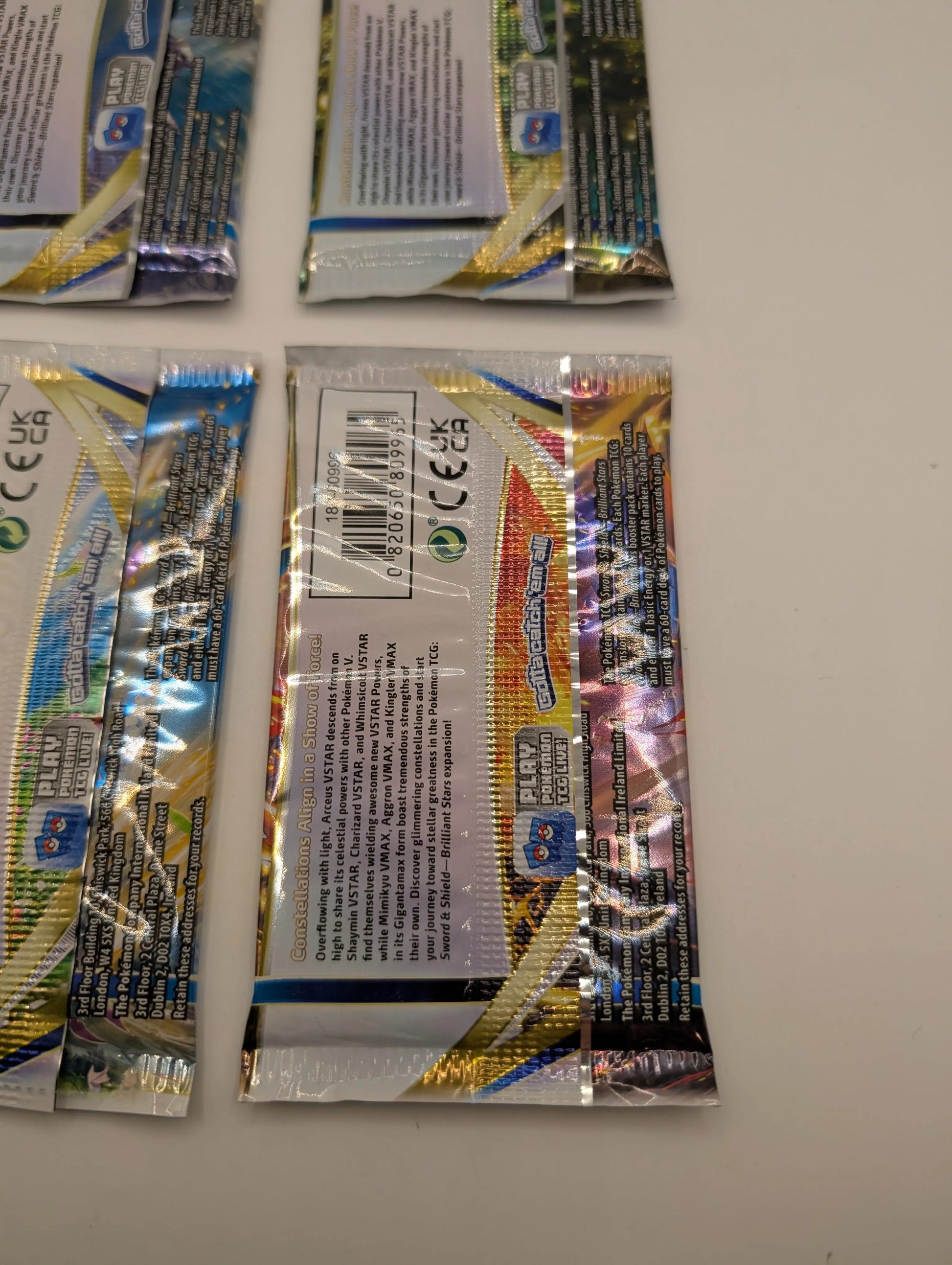 4 x Brilliant Stars Pokémon SWSH10 Sealed Booster Pack Art Set, photo 7 image 7