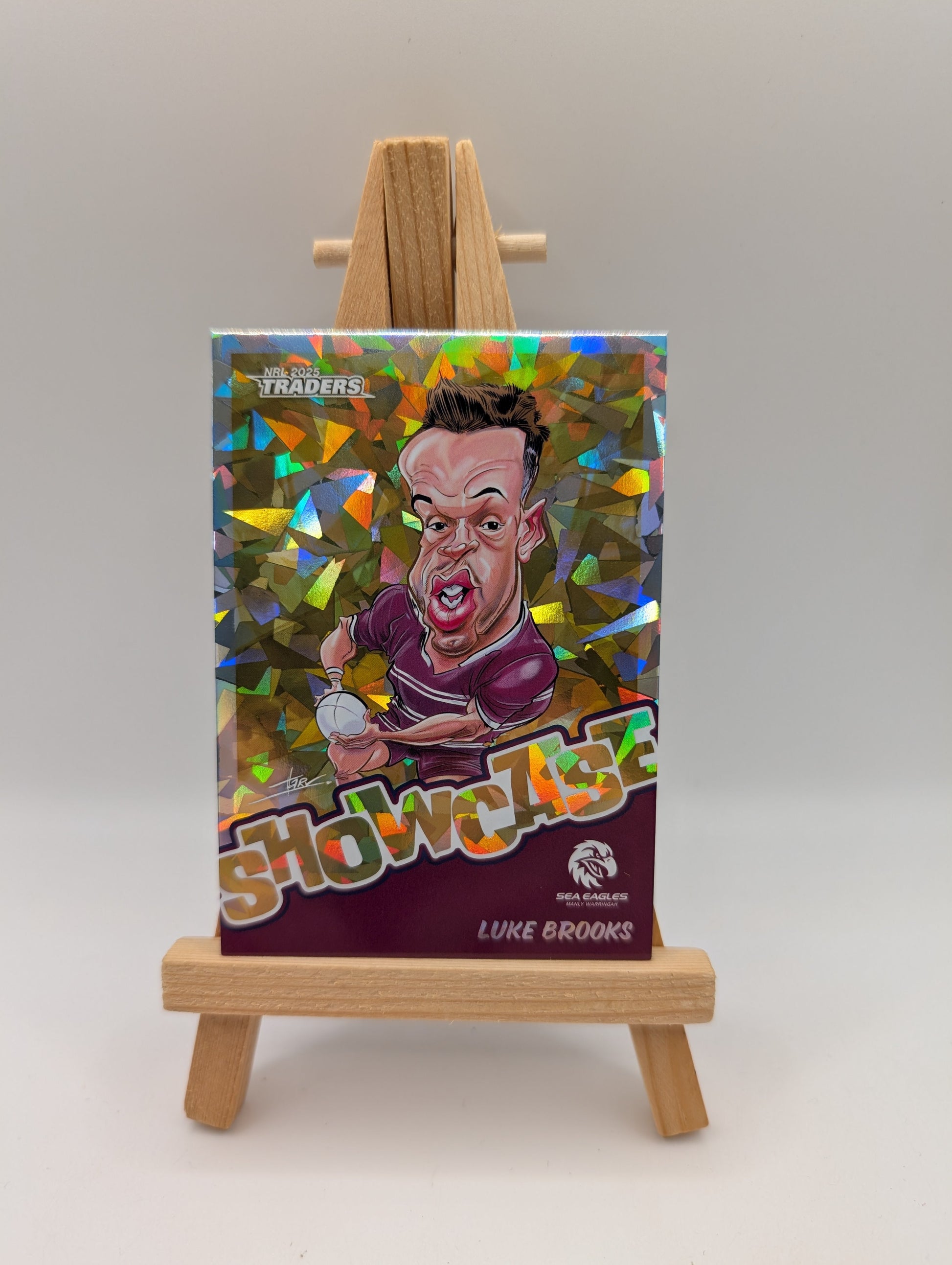 2025 NRL Traders Showcase Caricatures Gold SG08 Luke Brooks Sea Eagles FRENLY BRICKS - Open 7 Days