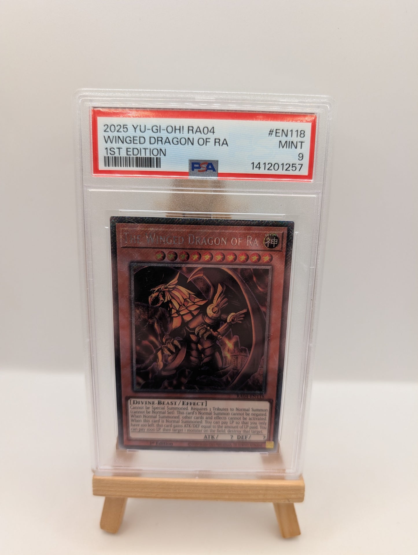 2025 YU-GI-OH! RA04-QUARTER CENTURY #EN118 WINGED DRAGON OF RA 1ST EDITION PSA 9 FRENLY BRICKS - Open 7 Days