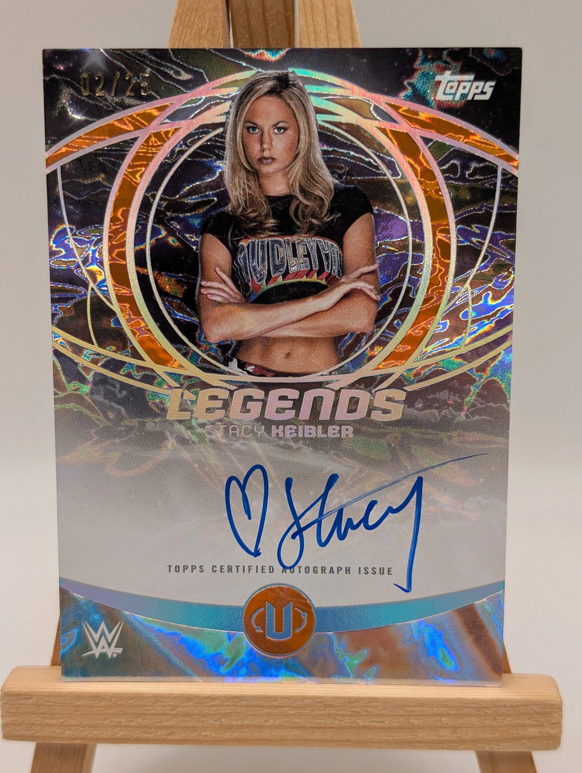 2025 Topps WWE Universe Stacy Keibler Legends On Card Auto Orange /25 FRENLY BRICKS - Open 7 Days image 2