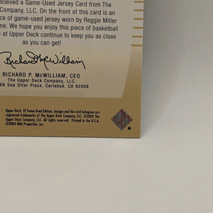 2004-05 SP Game Used Edition Basketball Authentic Fabrics Reggie Miller #AF-RM FRENLY BRICKS - Open 7 Days
