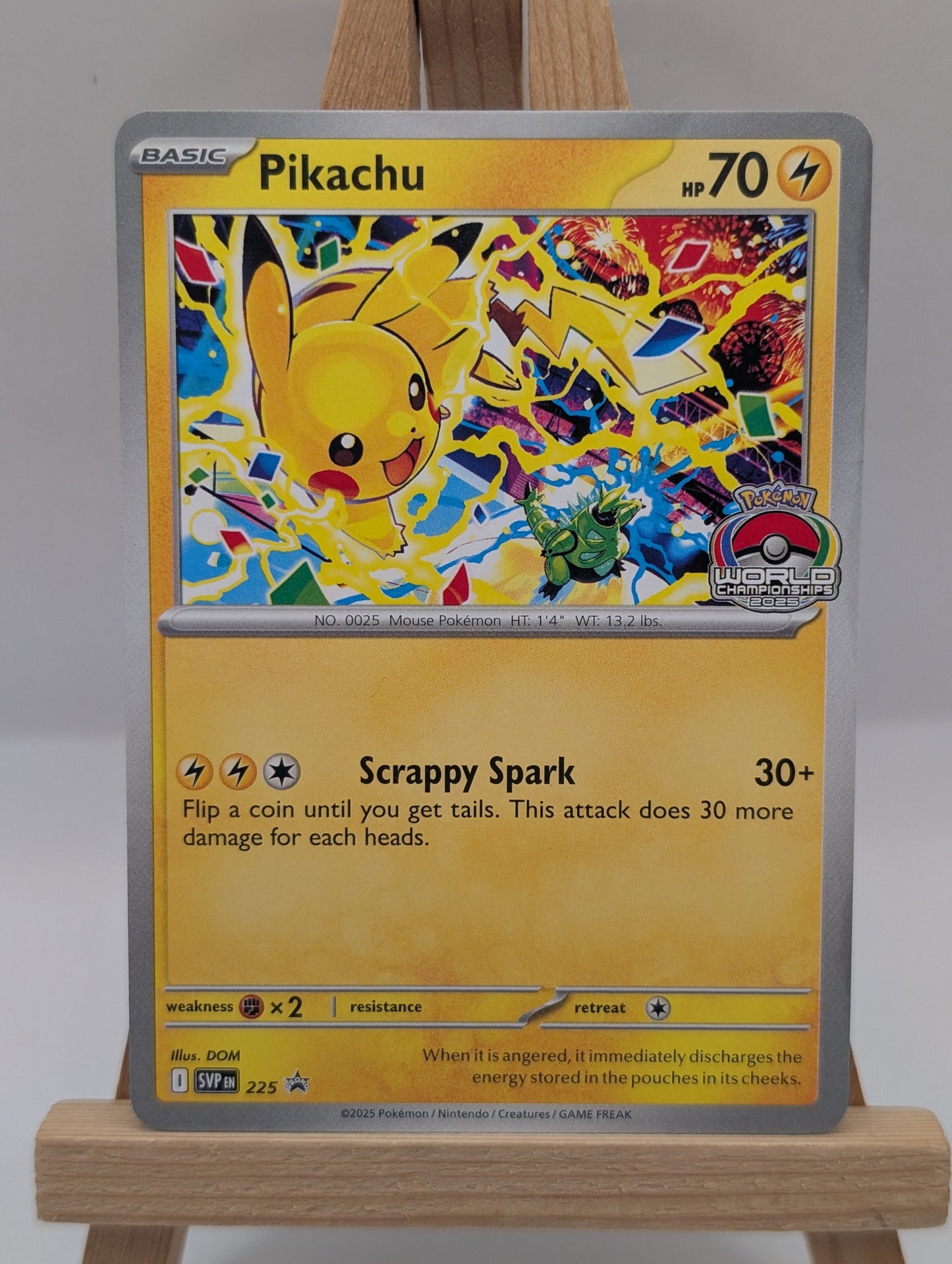 Pikachu (225) (World Championship 2025) [Scarlet & Violet: Black Star Promos] FRENLY BRICKS - Open 7 Days