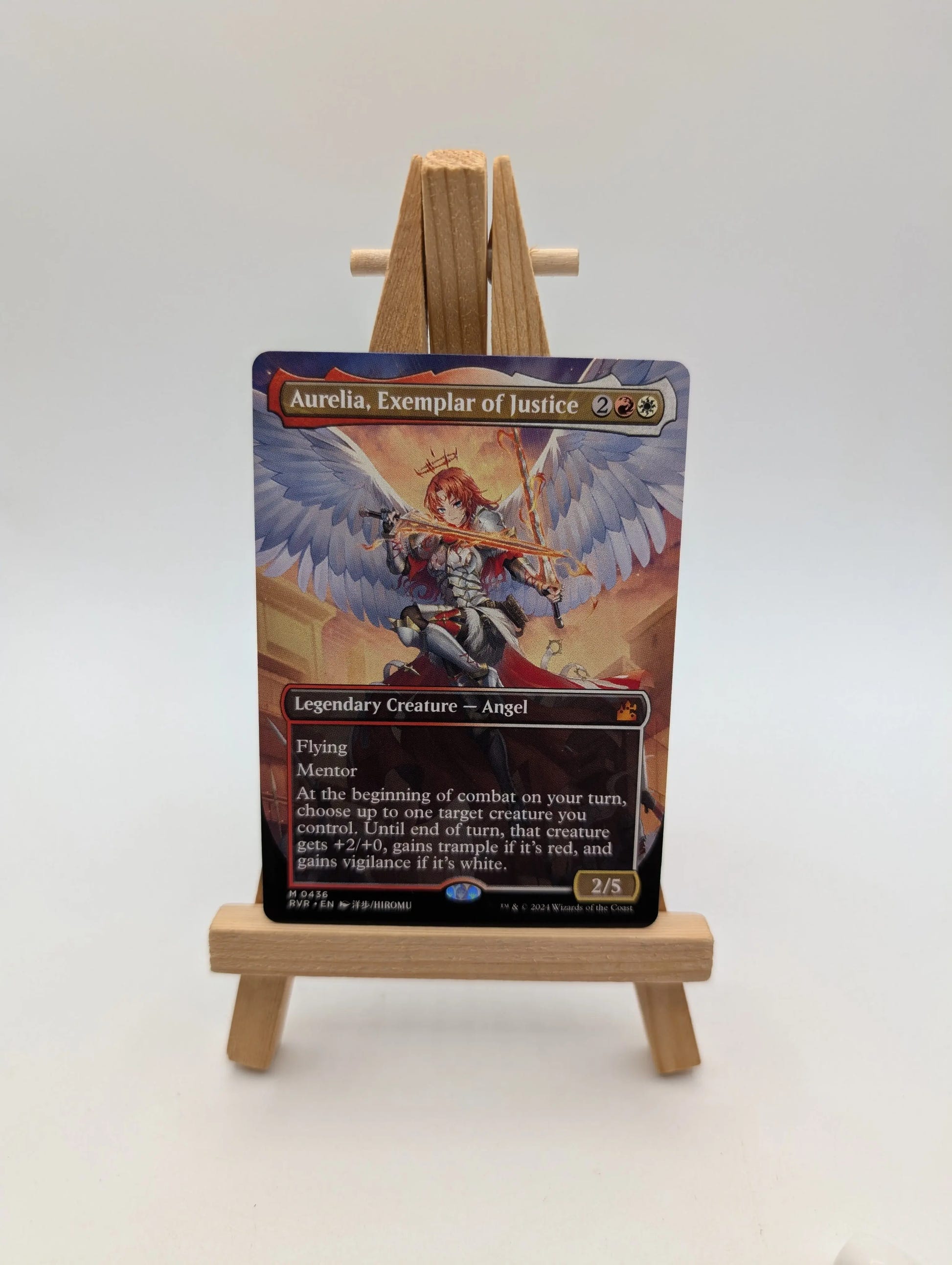 Mtg AURELIA, EXEMPLAR OF JUSTICE ANIME BORDERLESS NM RVR 0436 FRENLY BRICKS - Open 7 Days image 1