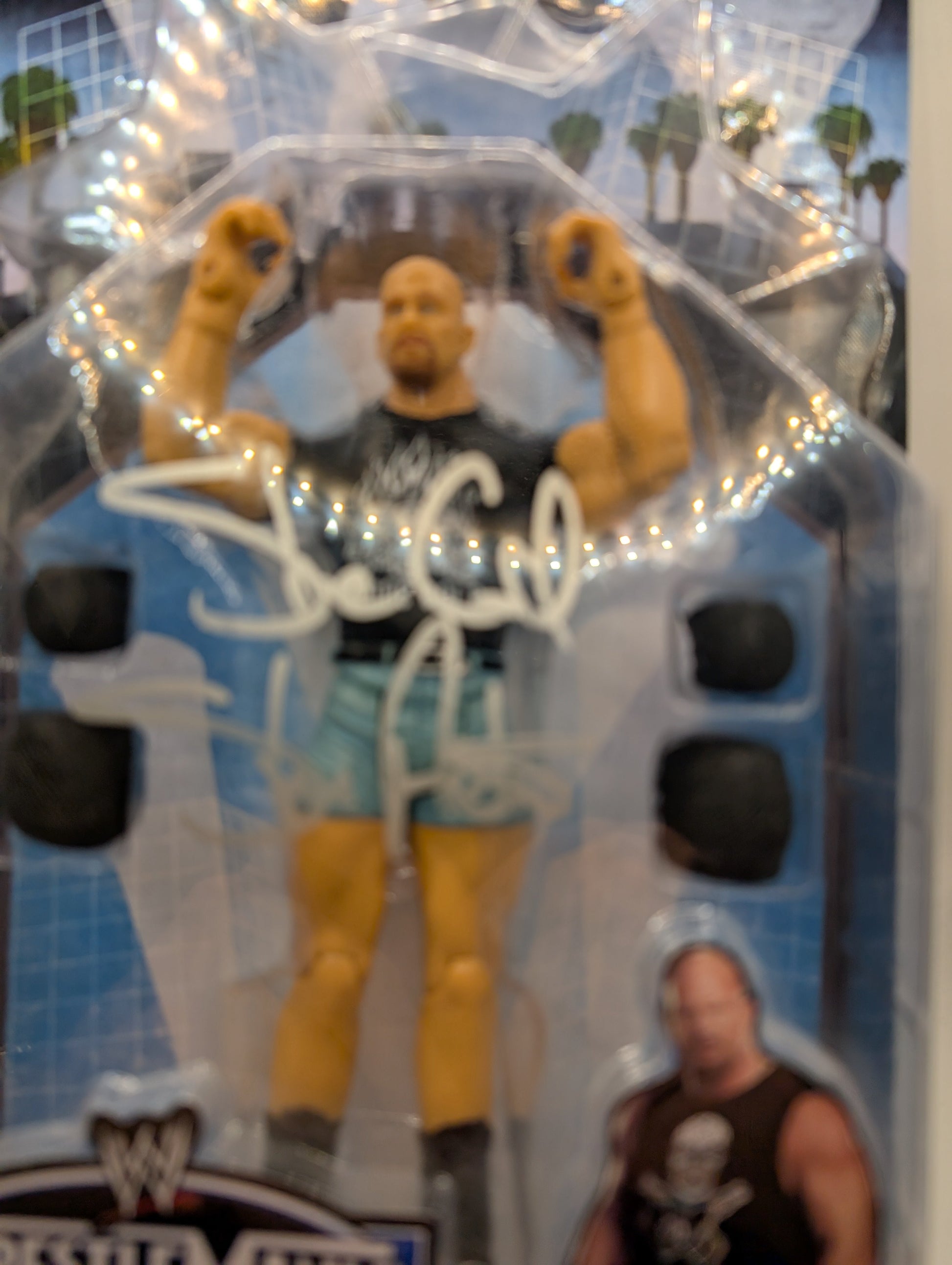 WWE WrestleMania 21 Stone Cold Steve Austin Action Figure 2005 New SIGNED AUTO FRENLY BRICKS - Open 7 Days