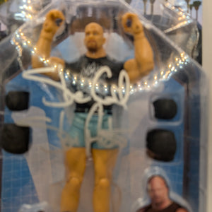WWE WrestleMania 21 Stone Cold Steve Austin Action Figure 2005 New SIGNED AUTO FRENLY BRICKS - Open 7 Days