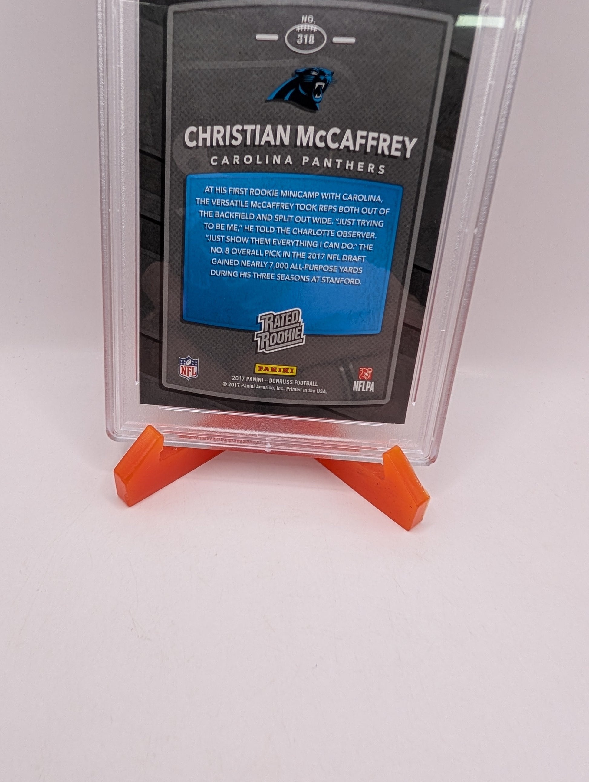 2017 Panini Donruss Rated Rookie Christian McCaffrey 318 PSA 9 FRENLY BRICKS - Open 7 Days