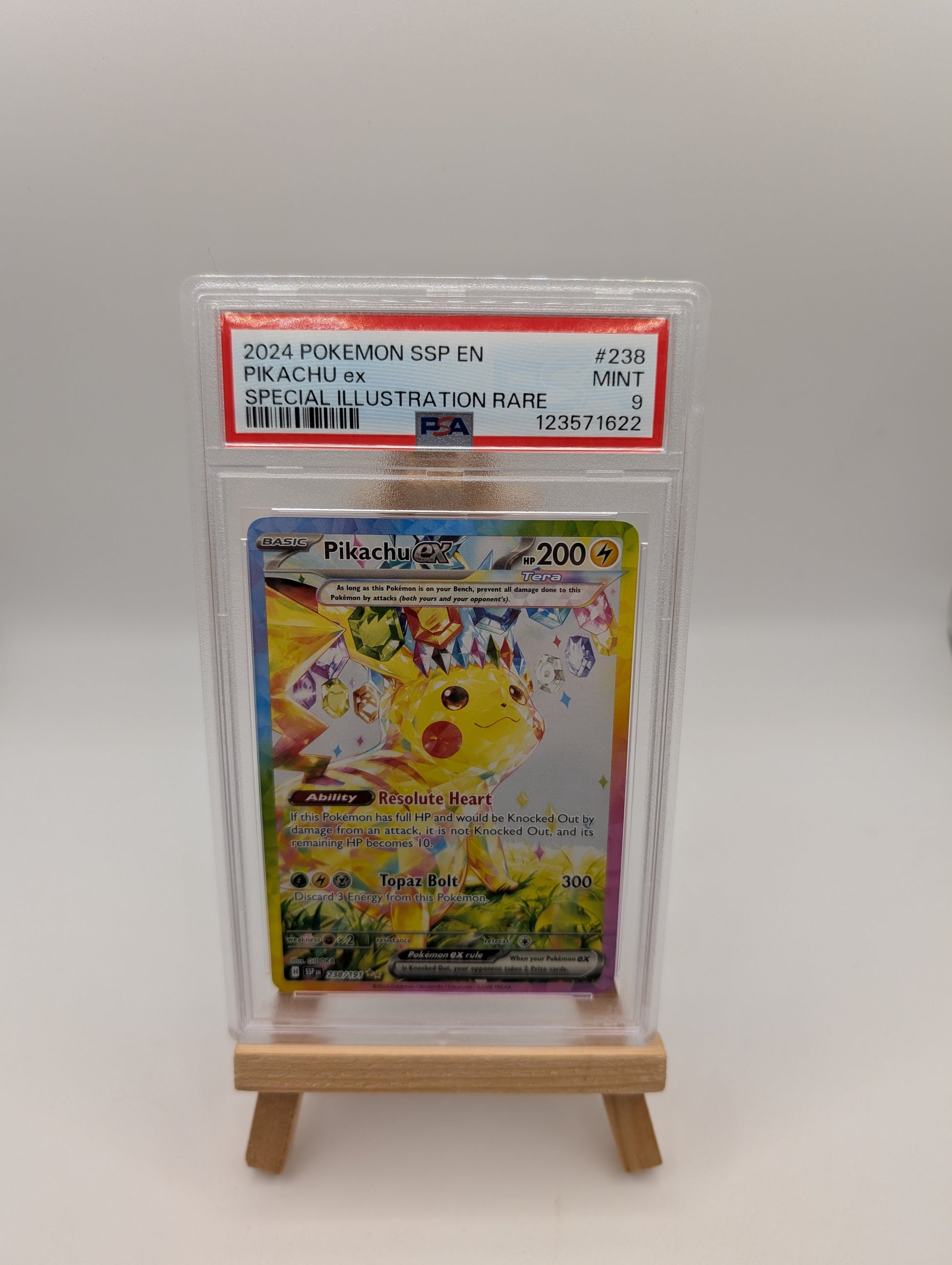 PIKACHU EX 238/191 PSA 9 SURGING SPARKS SIR POKEMON CARD ENGLISH FRENLY BRICKS - Open 7 Days