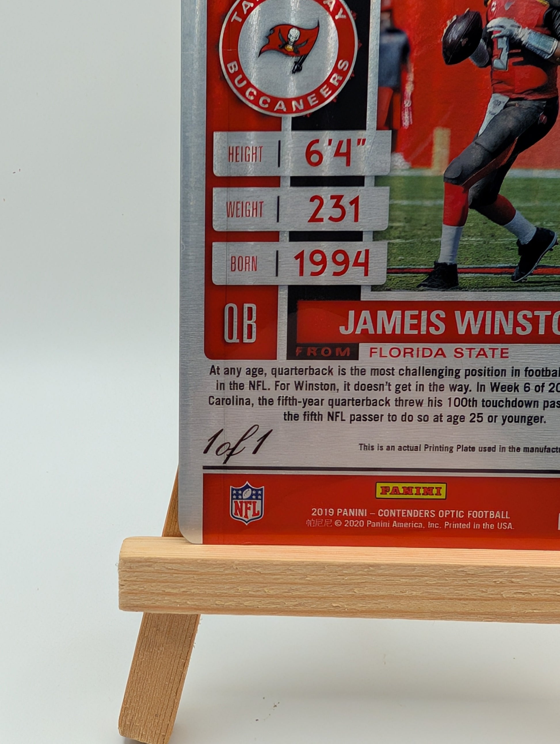 2019 Panini Optic Contenders Jameis Winston 1/1 NFL FRENLY BRICKS - Open 7 Days