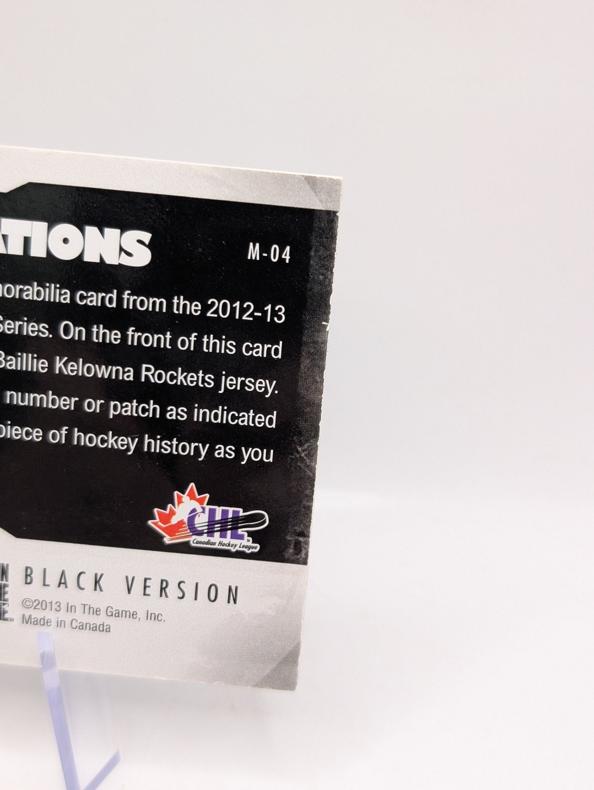 2012 ITG Heroes and Prospects Game-Used 1/1 Tyson Barrie Baillie #M-04 Rookie RC FRENLY BRICKS - Open 7 Days