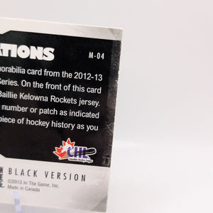 2012 ITG Heroes and Prospects Game-Used 1/1 Tyson Barrie Baillie #M-04 Rookie RC FRENLY BRICKS - Open 7 Days