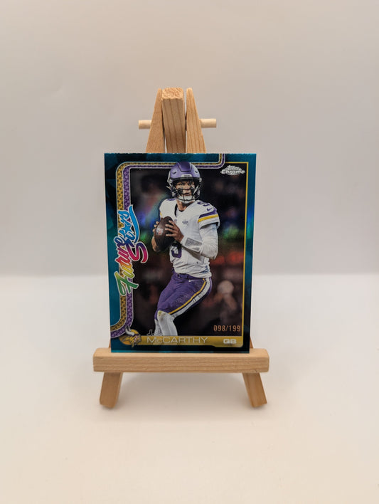 2025 Topps Chrome Football JJ J.J. McCarthy FS-18 Future Stars Refractor /199 FRENLY BRICKS - Open 7 Days