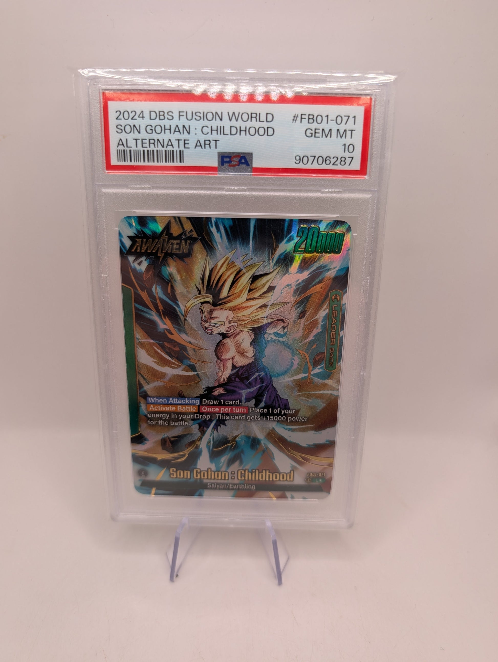 Son Gohan Childhood FB01-071 Alternate Art Awakened Pulse PSA 10 FRENLY BRICKS - Open 7 Days