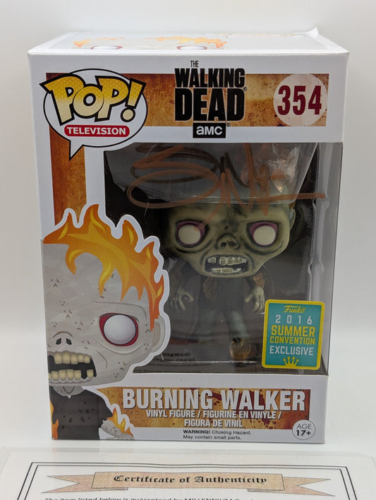 Funko Pop The Walking Dead - Burning Walker #354 Signed COA Greg Nicotero FRENLY BRICKS - Open 7 Days