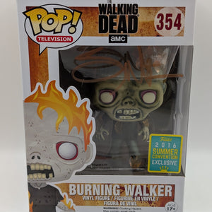Funko Pop The Walking Dead - Burning Walker #354 Signed COA Greg Nicotero FRENLY BRICKS - Open 7 Days