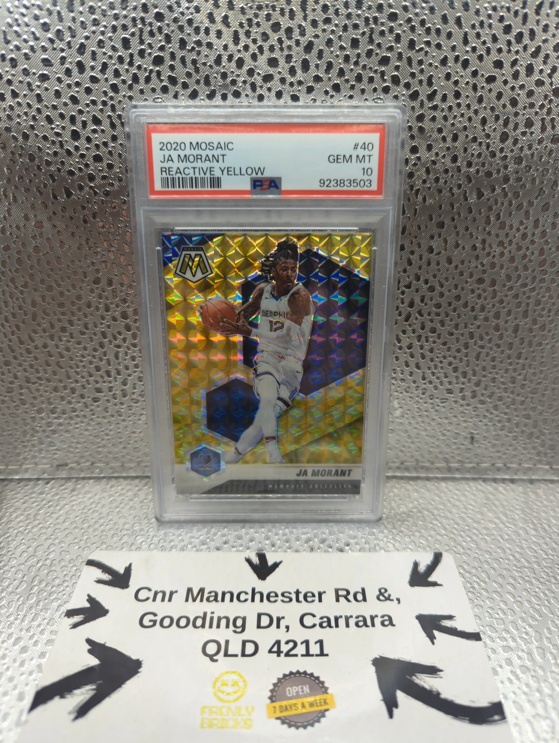 2020 Mosaic Ja Morant REACTIVE YELLOW #40 PSA 10 FRENLY BRICKS - Open 7 Days