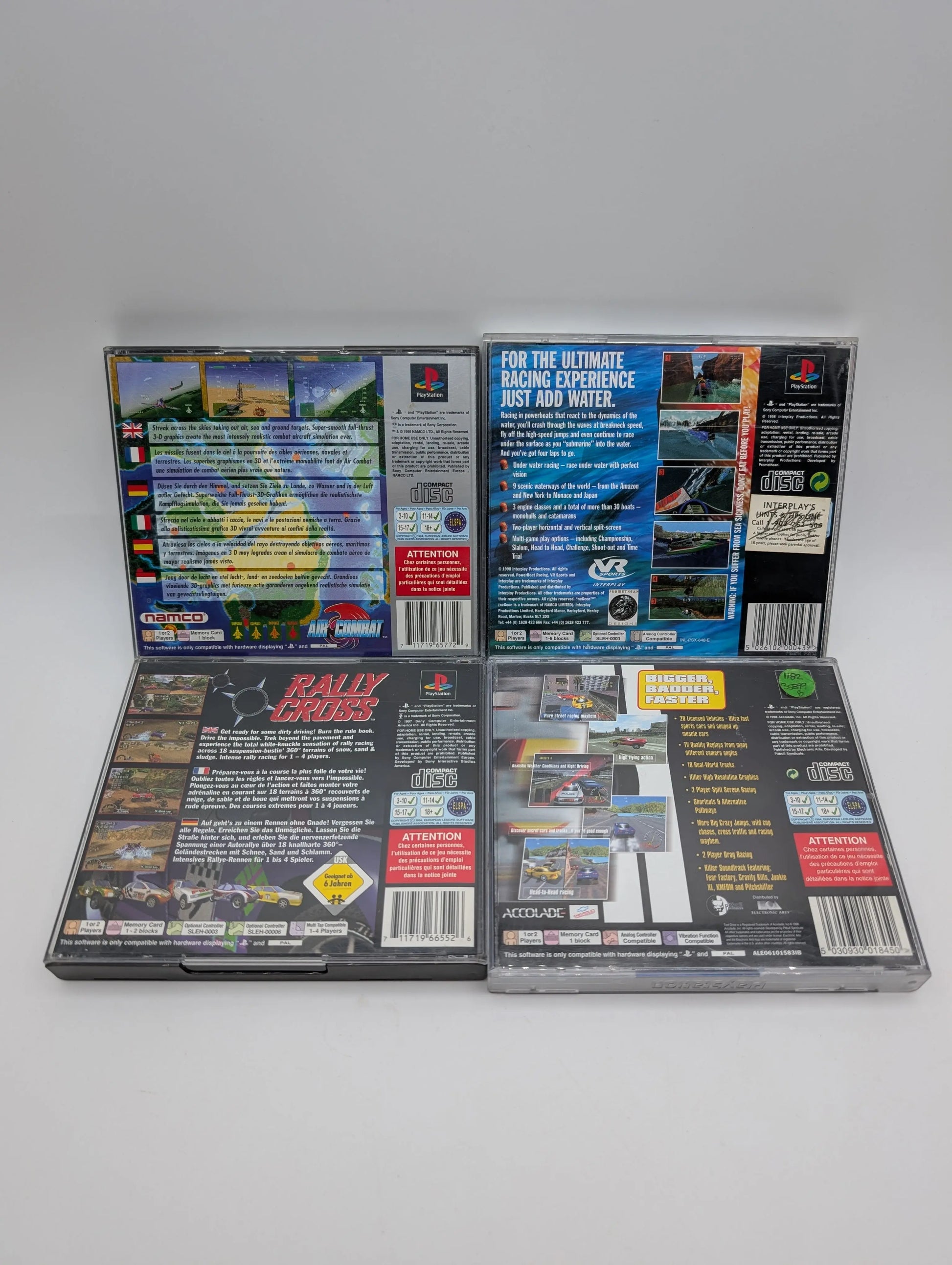 PS1 PlayStation 4x Game Lot Bundle Untested Racing Boating Games Used FRENLY BRICKS - Open 7 Days